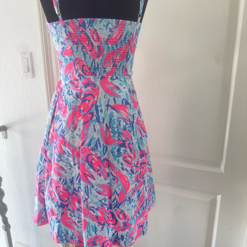 LILLY PULITZER EASTON DRESS COSMIC CORAL "CRACKED UP"  Size 00 - Picture 6 of 16
